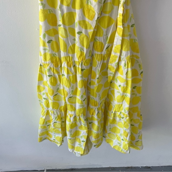 Anthropologie Hutch Lemon print V-Neck Tiered Wrap Midi Dress 37363 - Picture 6 of 16